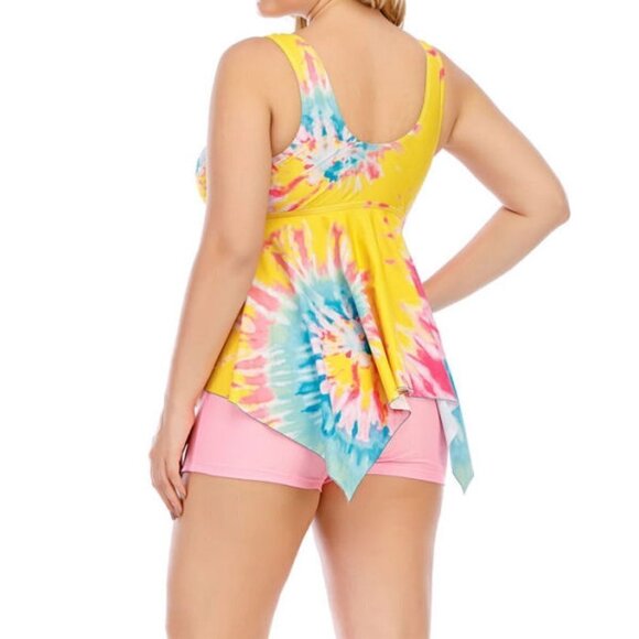 NEW Esprlia TIE DYE Boho Size 18W TANKIN Swim TOP Witchy HANKY Hippie PLUS Tunic - Picture 11 of 12